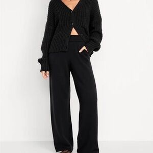 Old Navy Soft Knit Black Wide-Leg Women's Pants NWT